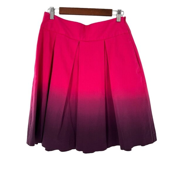 Express Hot Pink Purple Ombre Pleated Skirt Size 8 Design Studio Feminine Barbie - Picture 7 of 14